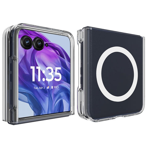 For Motorola Razr+ 2024 Case TPU + Acrylic Magnetic Phone Cover