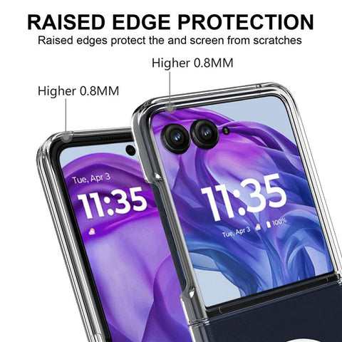 For Motorola Razr+ 2024 Case TPU + Acrylic Magnetic Phone Cover