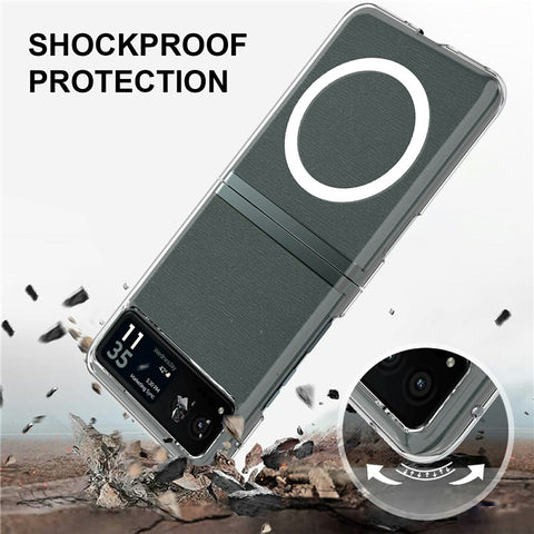 For Motorola Razr (2023) Case TPU + Acrylic Magnetic Phone Cover