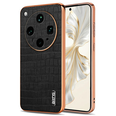 AZNS For Oppo Find X8 Ultra 5G Case Electroplating Crocodile Texture PU + TPU Phone Cover