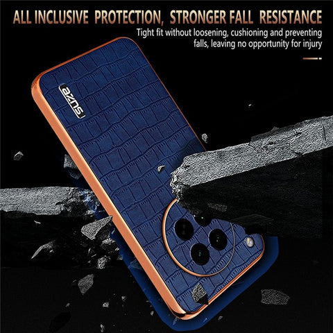 AZNS For Oppo Find X8s 5G Case Electroplating Crocodile Texture PU + TPU Phone Cover