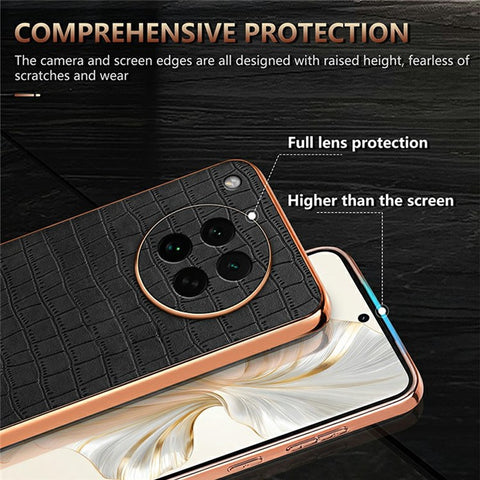 AZNS For Oppo Find X8s 5G Case Electroplating Crocodile Texture PU + TPU Phone Cover
