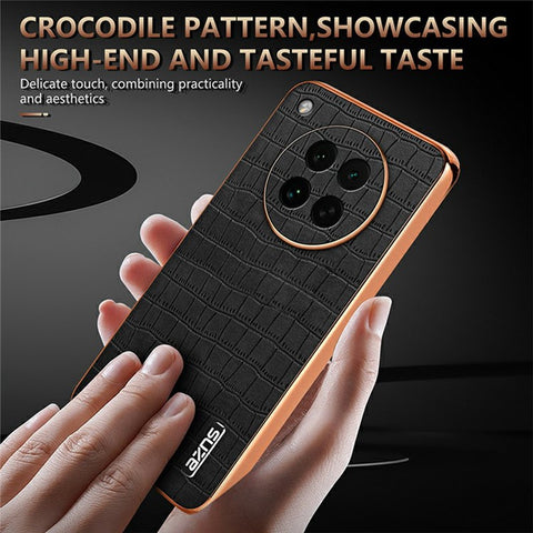 AZNS For Oppo Find X8s 5G Case Electroplating Crocodile Texture PU + TPU Phone Cover