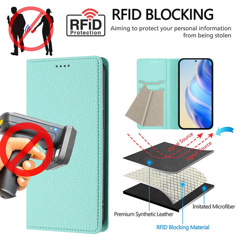 For vivo V40 Lite 5G / vivo Y300 5G Wallet Case RFID Blocking Litchi Texture Leather Mobile Cover
