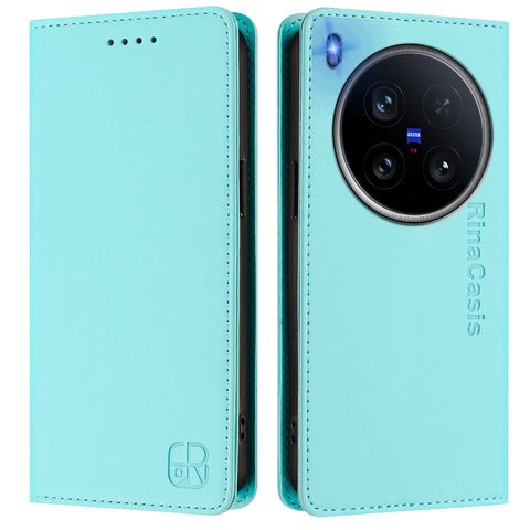 For vivo X200 Ultra 5G Leather Case RINACASIS RC01 Phone Cover with RFID Blocking Wallet Stand