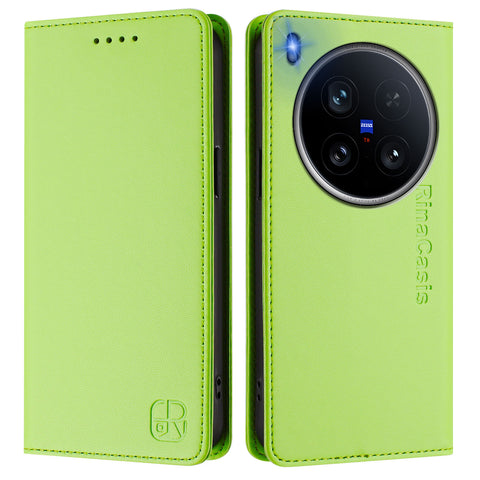 For vivo X200 Ultra 5G Leather Case RINACASIS RC01 Phone Cover with RFID Blocking Wallet Stand