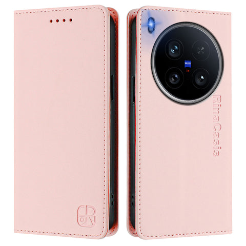 For vivo X200 Ultra 5G Leather Case RINACASIS RC01 Phone Cover with RFID Blocking Wallet Stand