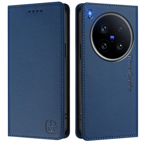 For vivo X200 Ultra 5G Leather Case RINACASIS RC01 Phone Cover with RFID Blocking Wallet Stand