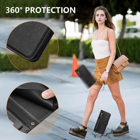 For Oppo K13 5G Case Zipper Pocket Multiple Card Slots Leather Phone Cover