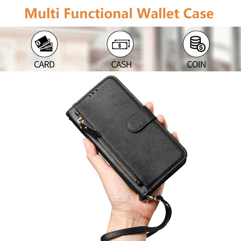 For Oppo K13 5G Case Zipper Pocket Multiple Card Slots Leather Phone Cover