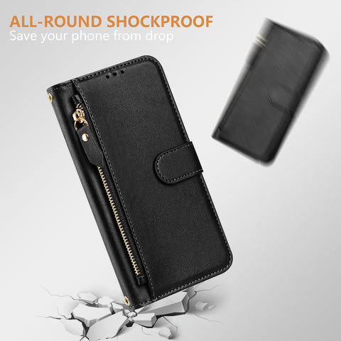 For Oppo K13 5G Case Zipper Pocket Multiple Card Slots Leather Phone Cover