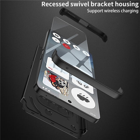 GKK Shield Series For Nothing Phone (3a) Magnetic Case with Kickstand Detachable Design Hard PC Phone Cover