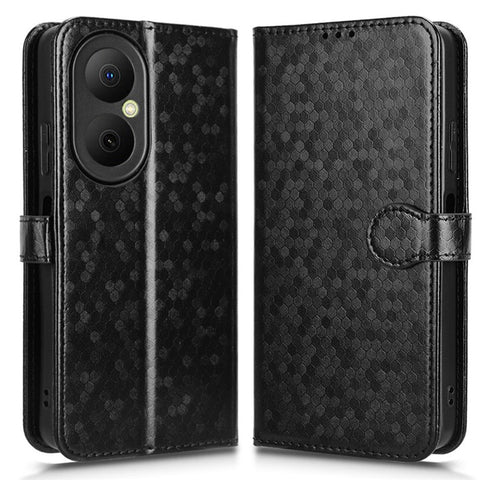 For Huawei Enjoy 80 Wallet Case Dot Pattern Imprint PU Leather Phone Cover