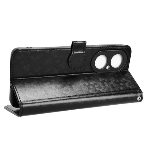 For Huawei Enjoy 80 Wallet Case Dot Pattern Imprint PU Leather Phone Cover