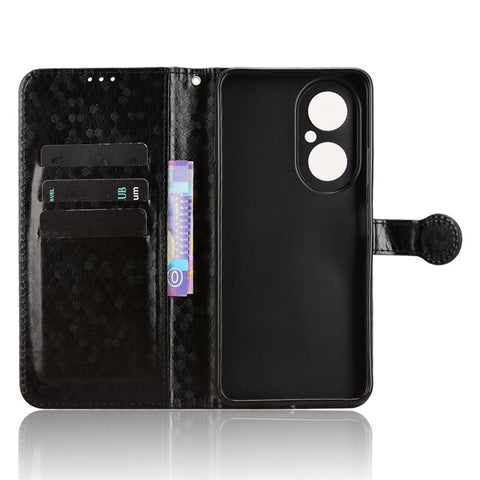 For Huawei Enjoy 80 Wallet Case Dot Pattern Imprint PU Leather Phone Cover