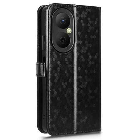 For Huawei Enjoy 80 Wallet Case Dot Pattern Imprint PU Leather Phone Cover