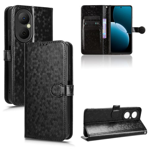 For Huawei Enjoy 80 Wallet Case Dot Pattern Imprint PU Leather Phone Cover