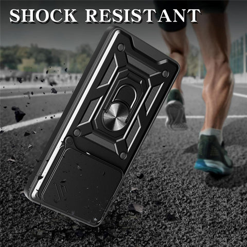 PC + TPU Case For Oppo A5 Pro 4G (Global) / 5G (Global) / A5 Energy 5G (China) Kickstand Phone Cover with Slide Camera Lid