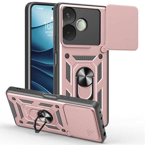 PC + TPU Case For Oppo A5 Pro 4G (Global) / 5G (Global) / A5 Energy 5G (China) Kickstand Phone Cover with Slide Camera Lid