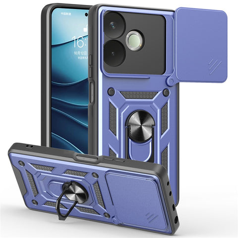 PC + TPU Case For Oppo A5 Pro 4G (Global) / 5G (Global) / A5 Energy 5G (China) Kickstand Phone Cover with Slide Camera Lid