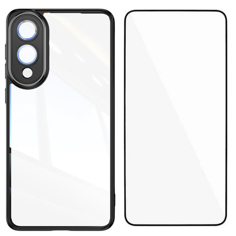 WANLONFENG For Samsung Galaxy S25 Edge TPU Case  Shockproof Clear Phone Cover with Tempered Glass Film