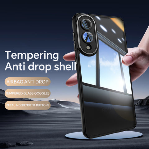 WANLONFENG For Samsung Galaxy S25 Edge TPU Case  Shockproof Clear Phone Cover with Tempered Glass Film