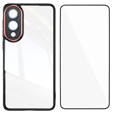 WANLONFENG For Samsung Galaxy S25 Edge TPU Case  Shockproof Clear Phone Cover with Tempered Glass Film