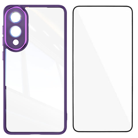 WANLONFENG For Samsung Galaxy S25 Edge TPU Case  Shockproof Clear Phone Cover with Tempered Glass Film
