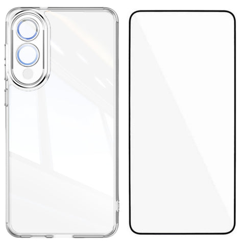 WANLONFENG For Samsung Galaxy S25 Edge TPU Case  Shockproof Clear Phone Cover with Tempered Glass Film