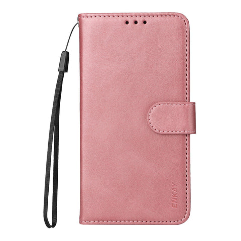 ENKAY HAT PRINCE For Honor 400 Lite 5G PU Leather Wallet Case   Phone Stand Cover with Tempered Glass