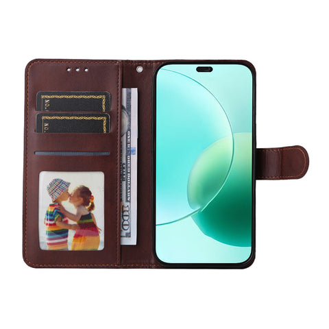 ENKAY HAT PRINCE For Honor 400 Lite 5G PU Leather Wallet Case   Phone Stand Cover with Tempered Glass