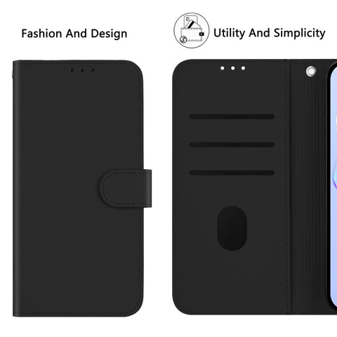 For Oppo K13 5G Case Solid Color Wallet Leather Phone Cover with Strap