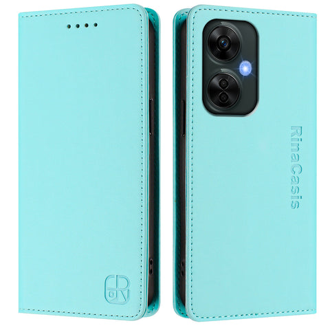 For OnePlus Nord N30 SE 5G / OnePlus Nord CE 3 Lite 5G Leather Case RINACASIS RC01 Phone Cover with RFID Blocking Wallet Stand