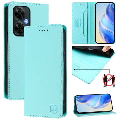 For OnePlus Nord N30 SE 5G / OnePlus Nord CE 3 Lite 5G Leather Case RINACASIS RC01 Phone Cover with RFID Blocking Wallet Stand