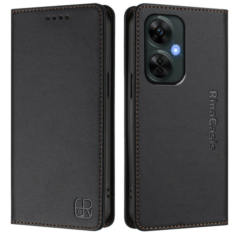 For OnePlus Nord N30 SE 5G / OnePlus Nord CE 3 Lite 5G Leather Case RINACASIS RC01 Phone Cover with RFID Blocking Wallet Stand