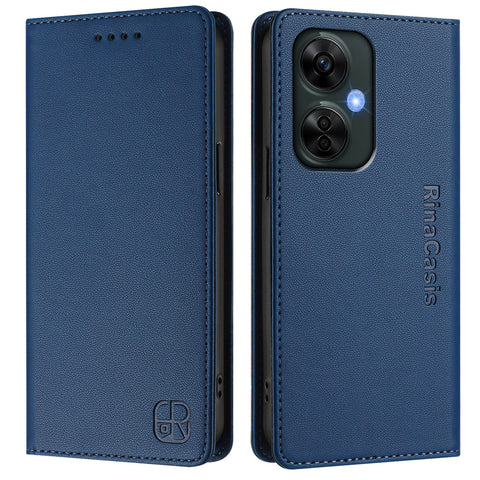For OnePlus Nord N30 SE 5G / OnePlus Nord CE 3 Lite 5G Leather Case RINACASIS RC01 Phone Cover with RFID Blocking Wallet Stand