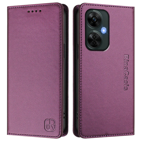 For OnePlus Nord N30 SE 5G / OnePlus Nord CE 3 Lite 5G Leather Case RINACASIS RC01 Phone Cover with RFID Blocking Wallet Stand