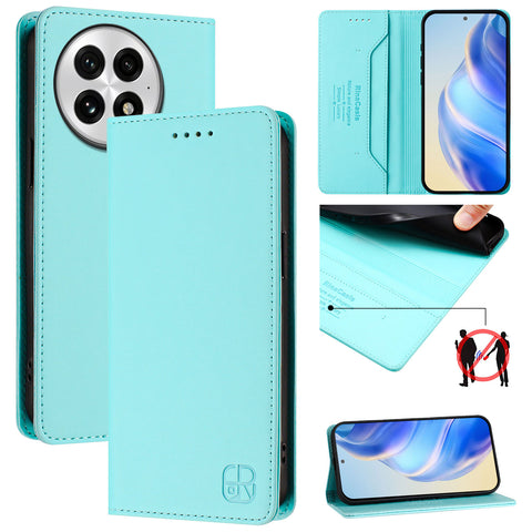 For OnePlus 13 Leather Case RINACASIS RC01 Phone Cover with RFID Blocking Wallet Stand