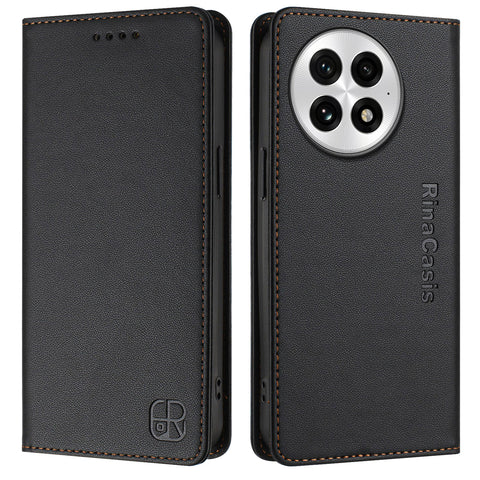 For OnePlus 13 Leather Case RINACASIS RC01 Phone Cover with RFID Blocking Wallet Stand