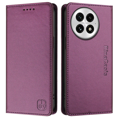 For OnePlus 13 Leather Case RINACASIS RC01 Phone Cover with RFID Blocking Wallet Stand