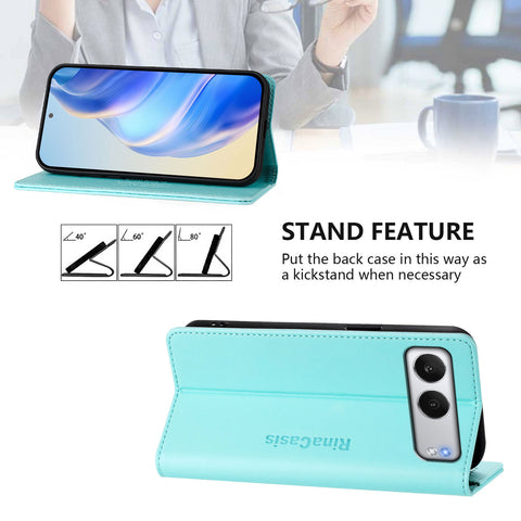 For OnePlus Nord 4 Leather Case RINACASIS RC01 Phone Cover with RFID Blocking Wallet Stand