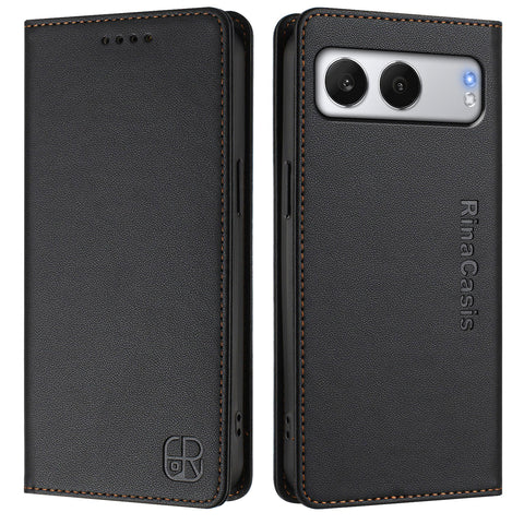 For OnePlus Nord 4 Leather Case RINACASIS RC01 Phone Cover with RFID Blocking Wallet Stand