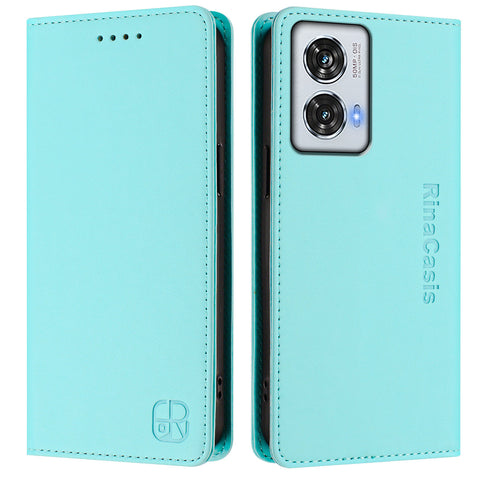 For Motorola Edge 50 Fusion 5G Leather Case RINACASIS RC01 Phone Cover with RFID Blocking Wallet Stand