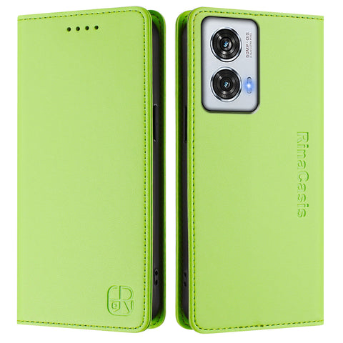 For Motorola Edge 50 Fusion 5G Leather Case RINACASIS RC01 Phone Cover with RFID Blocking Wallet Stand