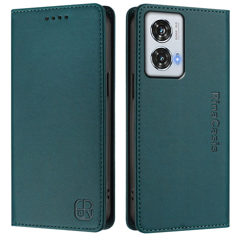 For Motorola Edge 50 Fusion 5G Leather Case RINACASIS RC01 Phone Cover with RFID Blocking Wallet Stand