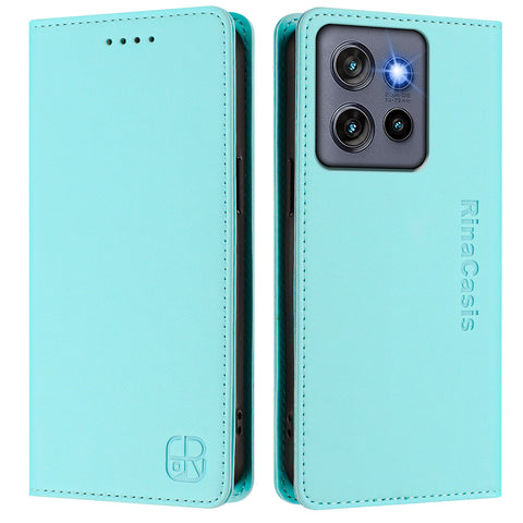 For Motorola Edge 60 Neo 5G / Edge 50 Neo 5G / Moto S50 5G / ThinkPhone 25 5G Leather Case RINACASIS RC01 Phone Cover with RFID Blocking Wallet Stand