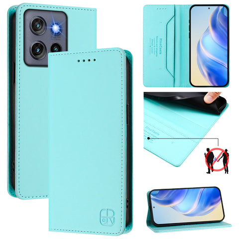 For Motorola Edge 60 Neo 5G / Edge 50 Neo 5G / Moto S50 5G / ThinkPhone 25 5G Leather Case RINACASIS RC01 Phone Cover with RFID Blocking Wallet Stand
