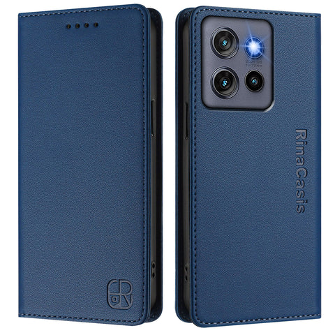 For Motorola Edge 60 Neo 5G / Edge 50 Neo 5G / Moto S50 5G / ThinkPhone 25 5G Leather Case RINACASIS RC01 Phone Cover with RFID Blocking Wallet Stand
