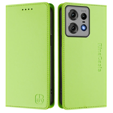 For Motorola Edge 50 Pro 5G Leather Case RINACASIS RC01 Phone Cover with RFID Blocking Wallet Stand