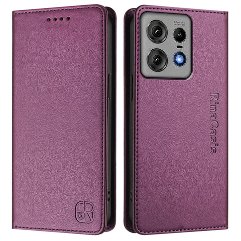 For Motorola Edge 50 Pro 5G Leather Case RINACASIS RC01 Phone Cover with RFID Blocking Wallet Stand